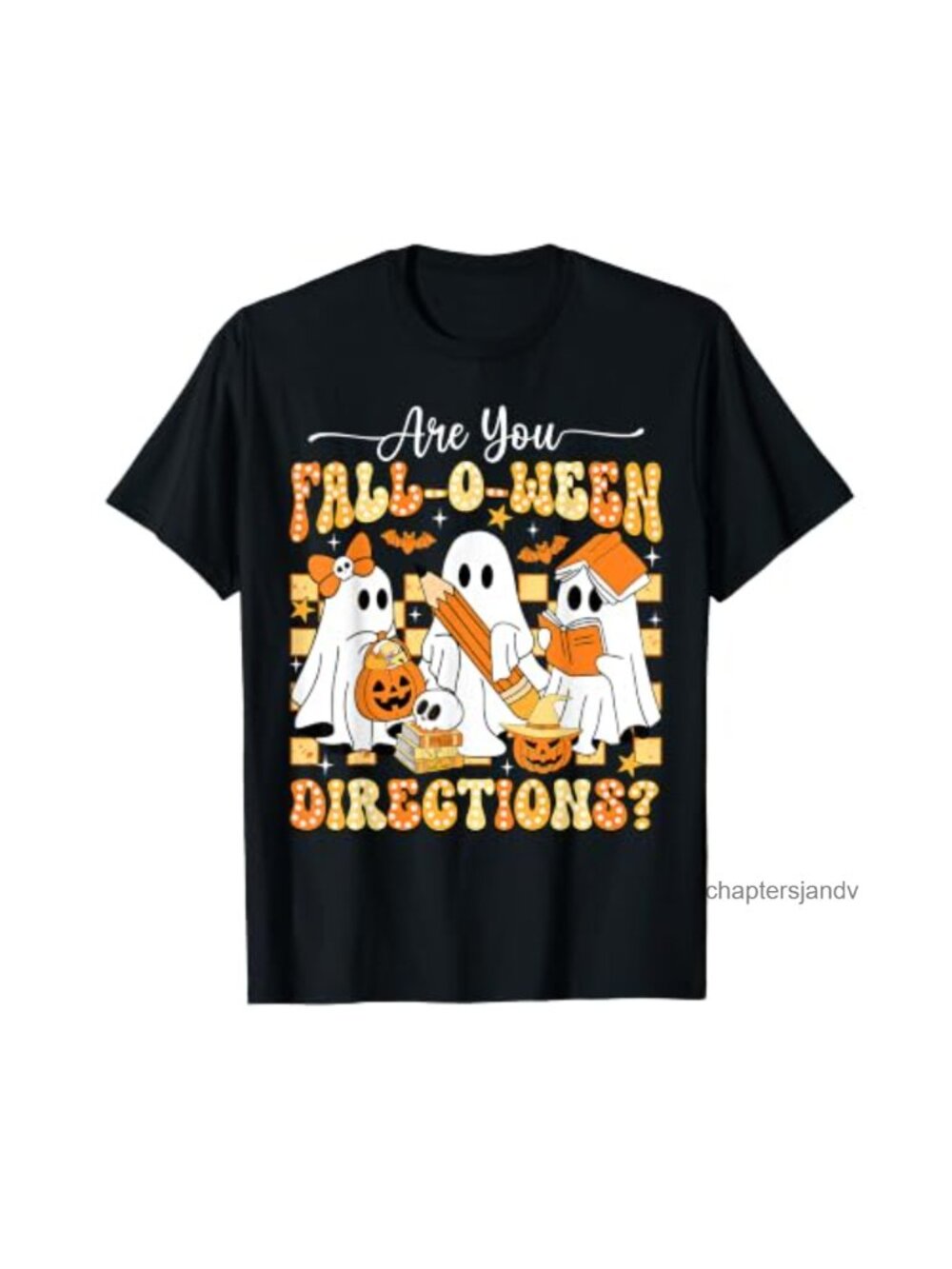 Retro Teacher Halloween Ghost T-Shirt Short Sleeve Cotton